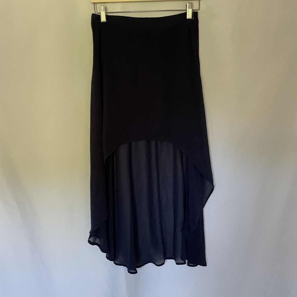 Forever 21 High-Low Chiffon Skirt Medium Navy Blue Women Lightweight Flowy